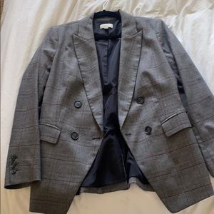 NWOT LOFT Grey Plaid Blazer